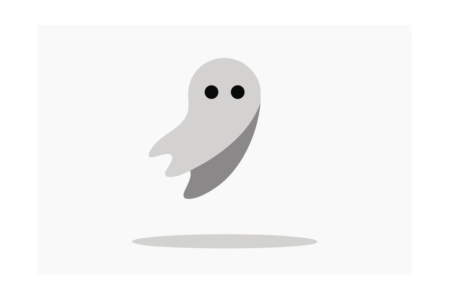 Single Floating Ghost with Shadow Illustration for Banner or Advertisement vector