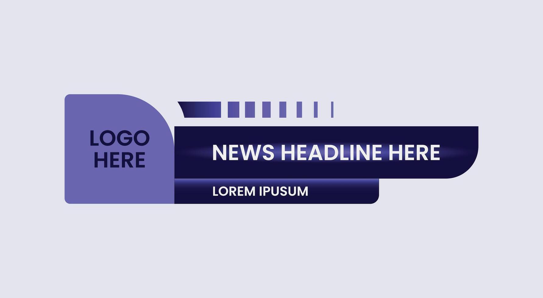 This illustration features three sleek and modern lower third templates, ideal for live broadcasts, news channels. vector