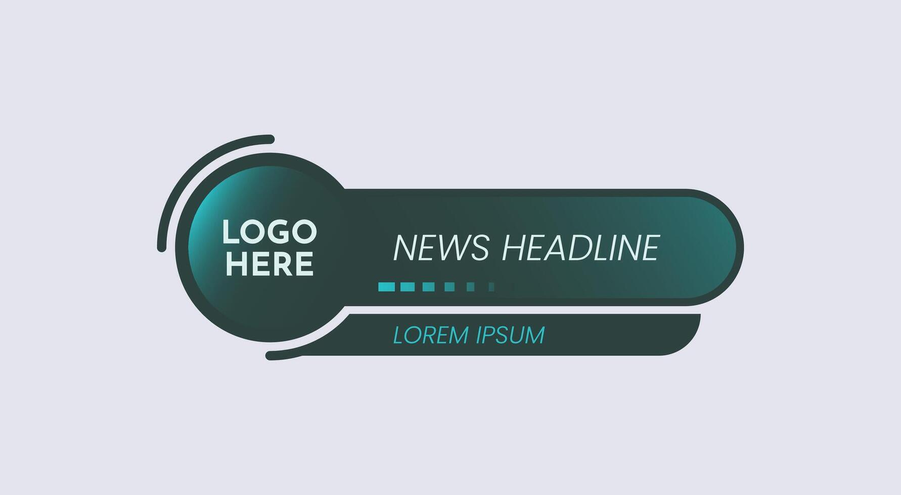 A collection of three editable lower third templates in purple, teal, and green gradient schemes vector