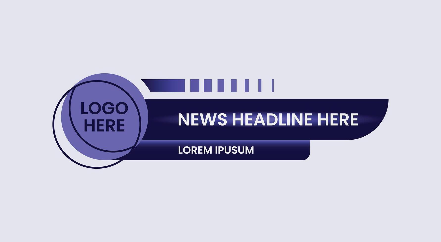 This illustration features three sleek and modern lower third templates, ideal for live broadcasts, news channels, YouTube content vector