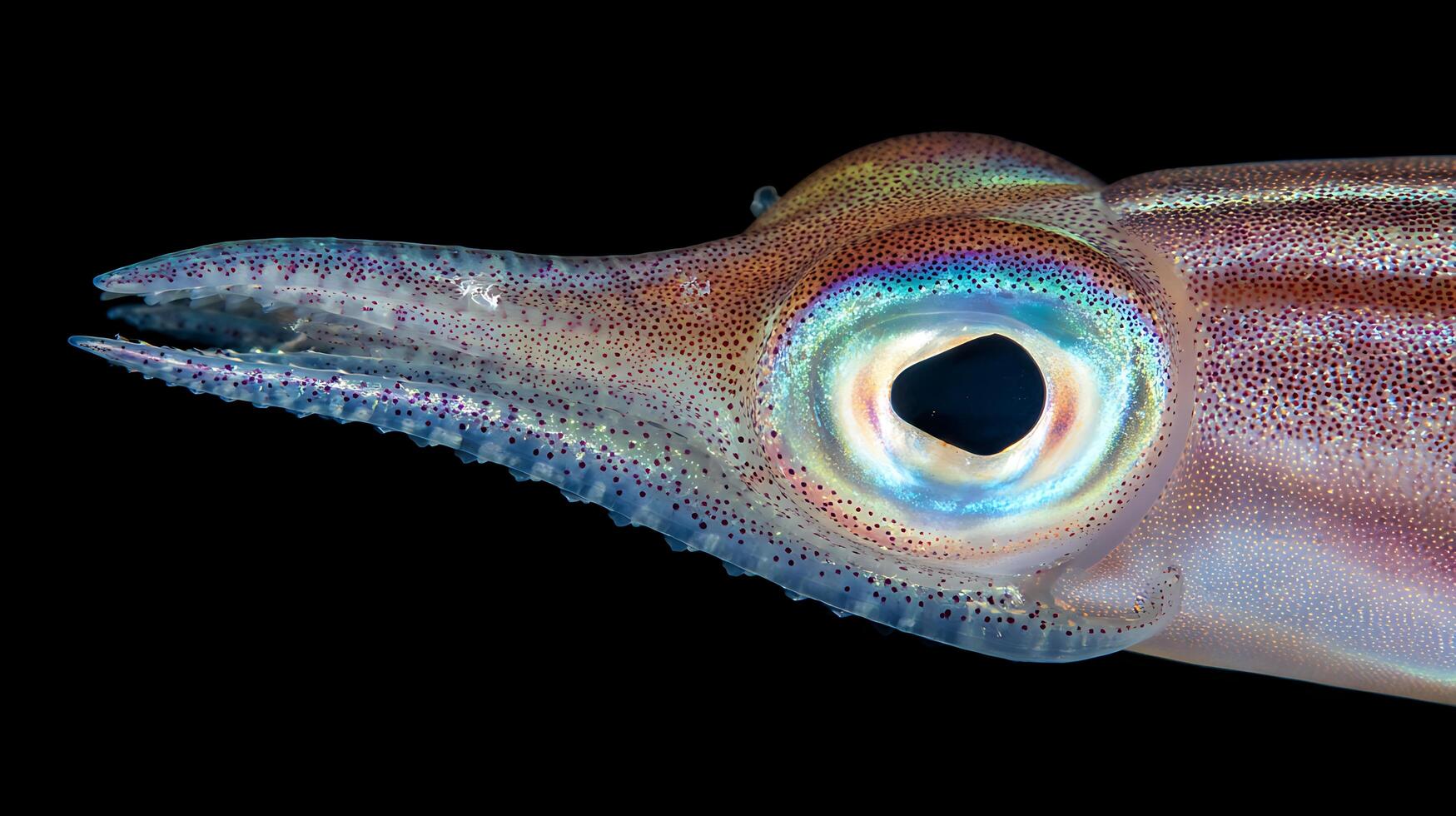 Vivid Close Up of a Majestic Squid's Eye and Tentacles. photo