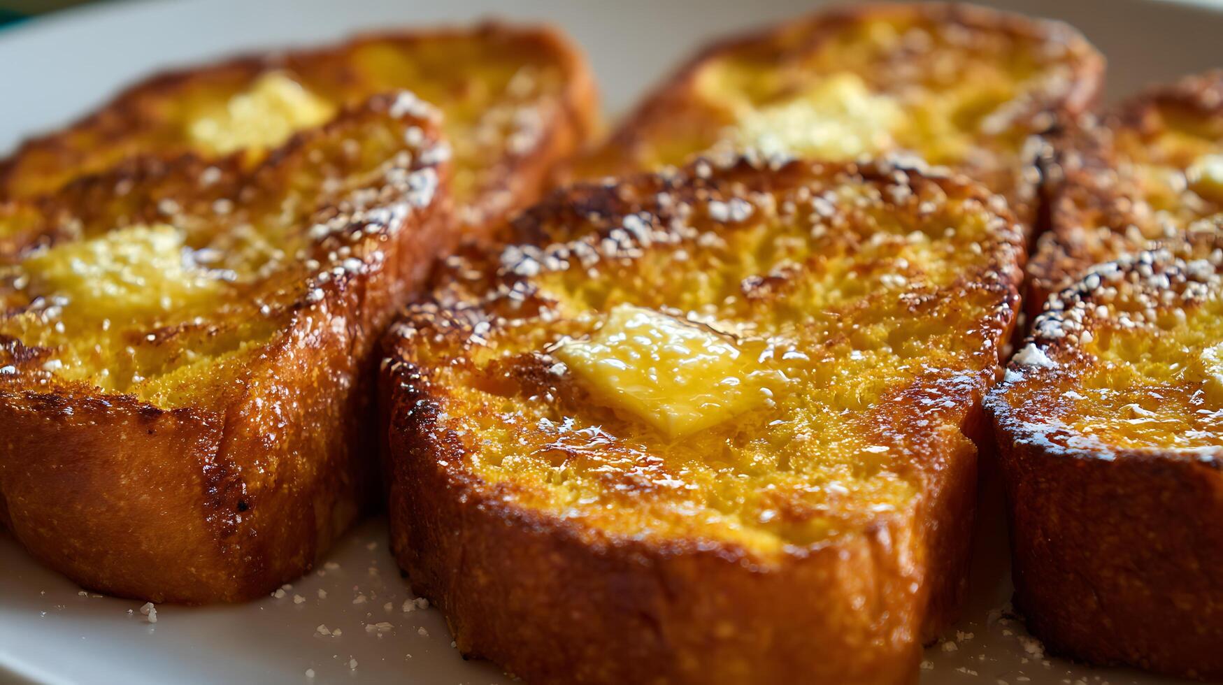 Delicious French Toast with Melting Butter and Powdered Sugar. photo