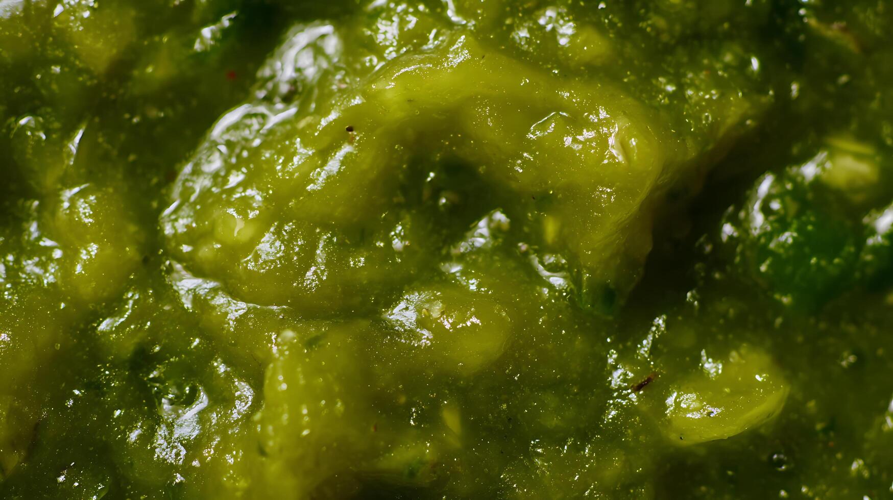 Close Up Texture of Fresh Green Guacamole Dip. photo