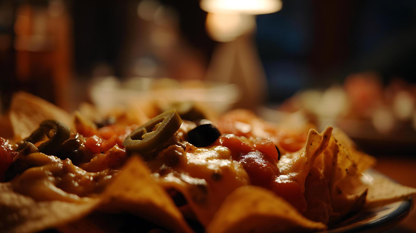 Delicious Nachos With Jalapenos And Melted Cheese. photo