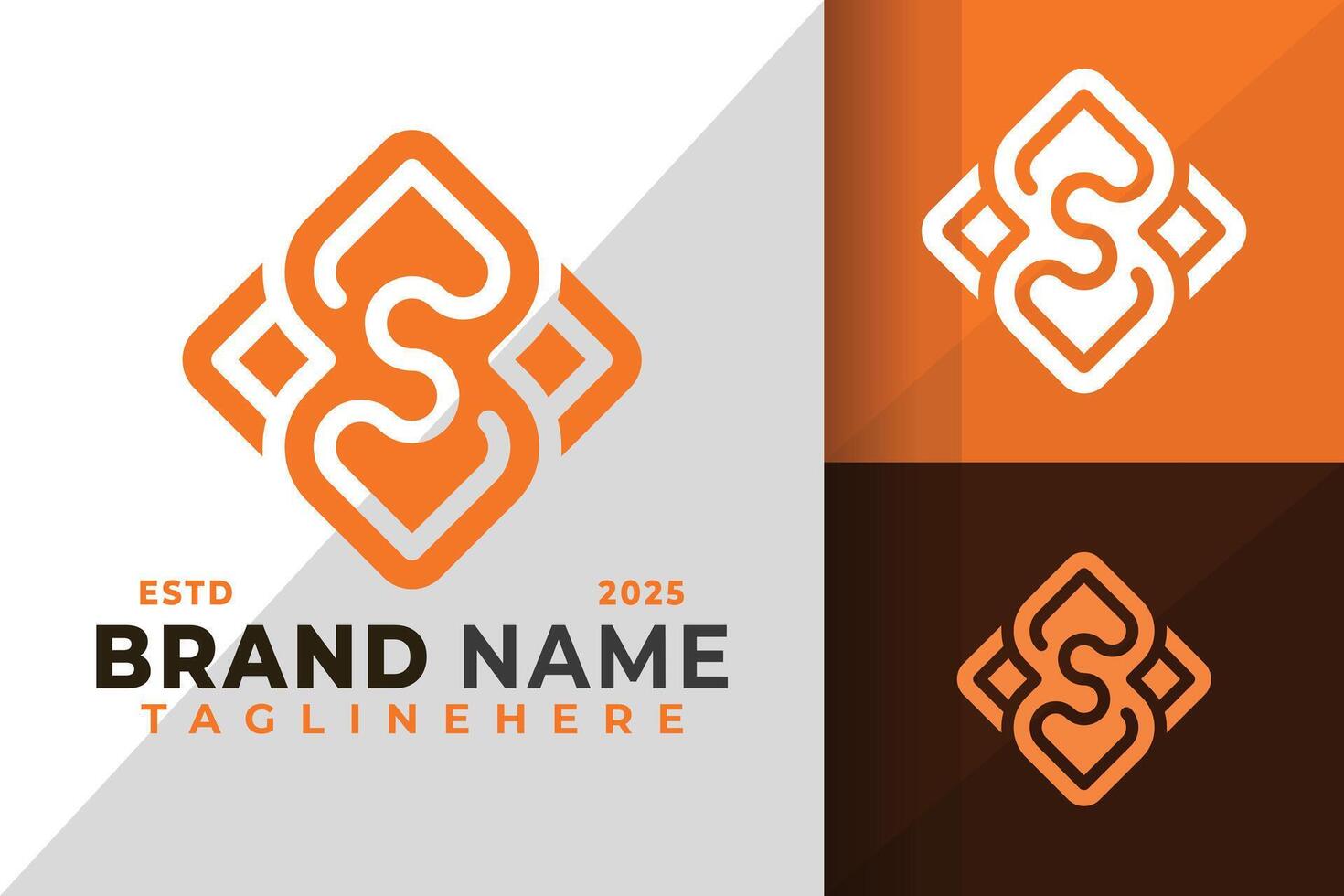 Letter S Unique Square Logo Icon Design Illustration vector