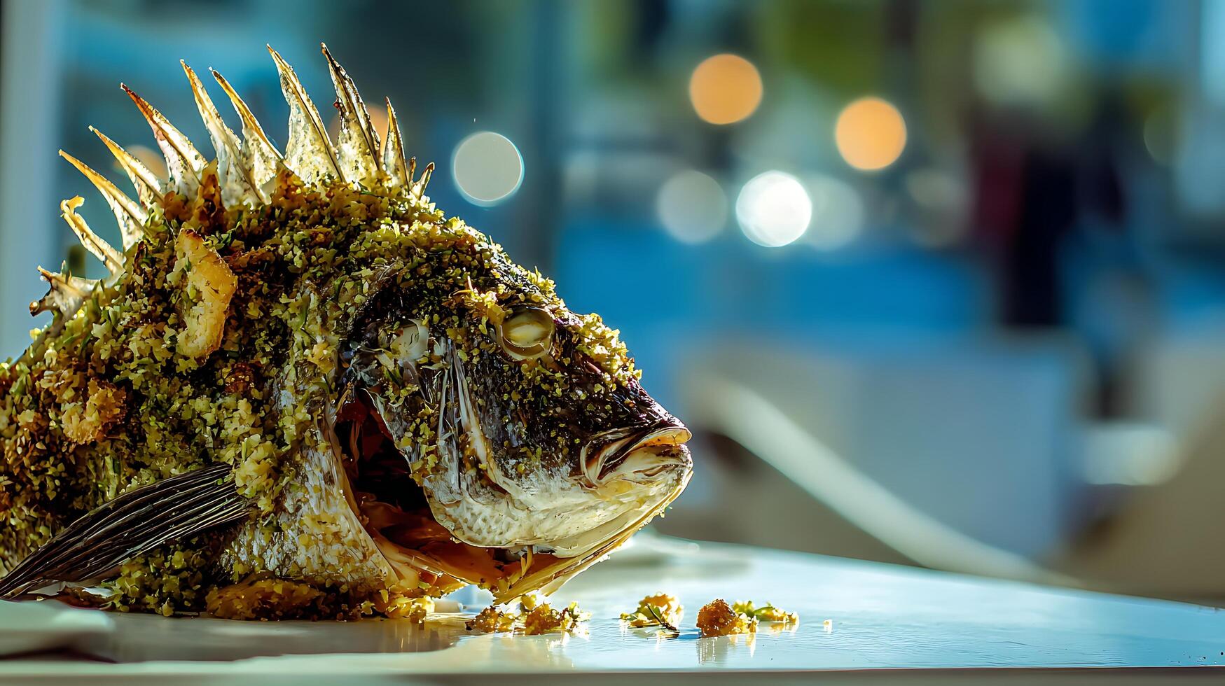Gourmet Baked Whole Fish with Savory Herbs and Spices photo