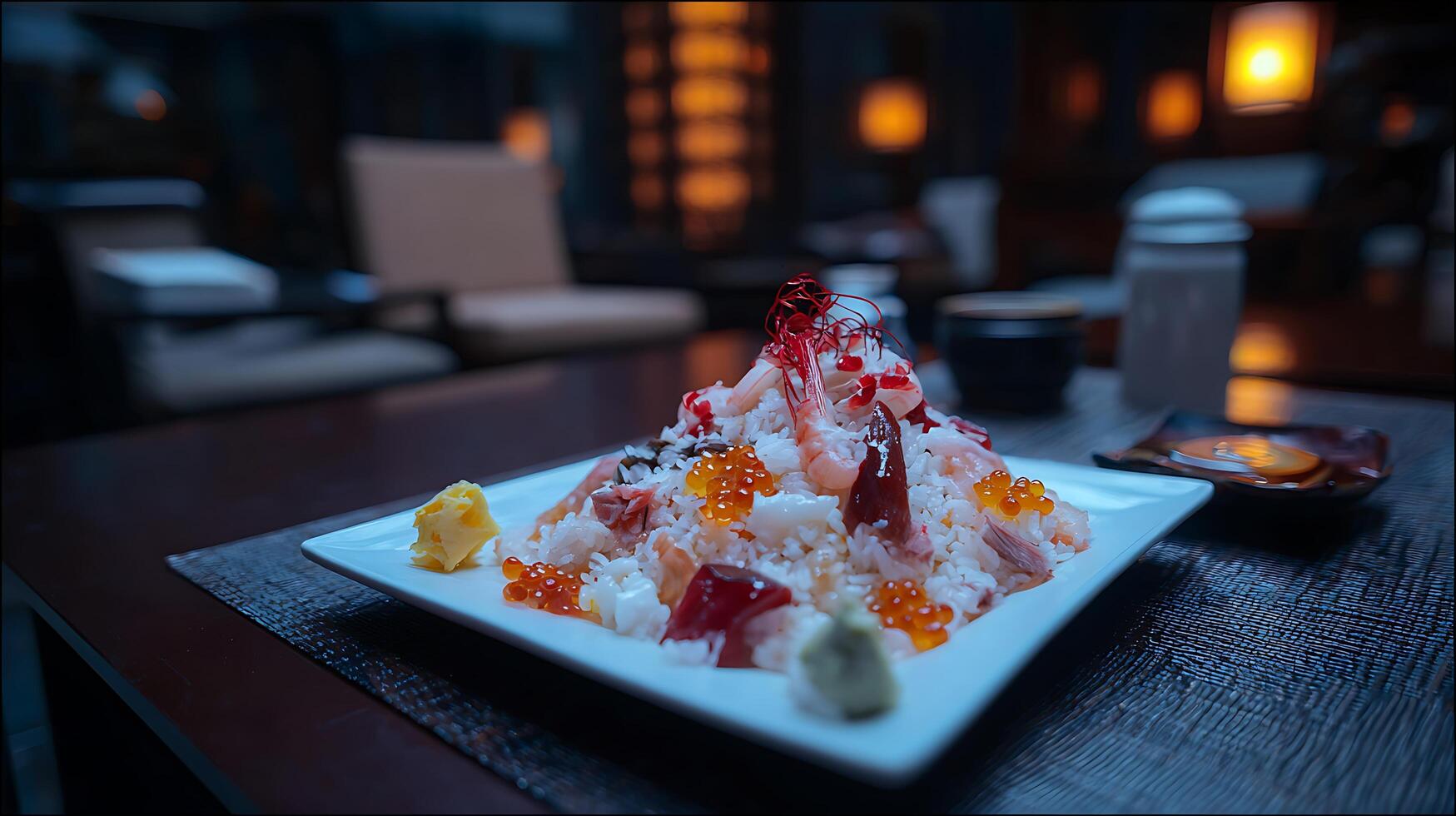 A Delicious Tuna and Salmon Sashimi Bowl for a Perfect Meal. photo
