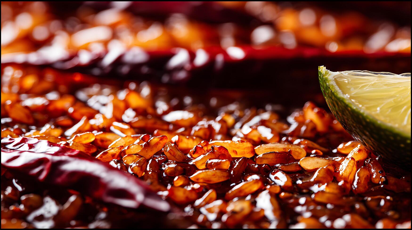 Savor the Spice A Close Look at Chili Rice and Lime. photo
