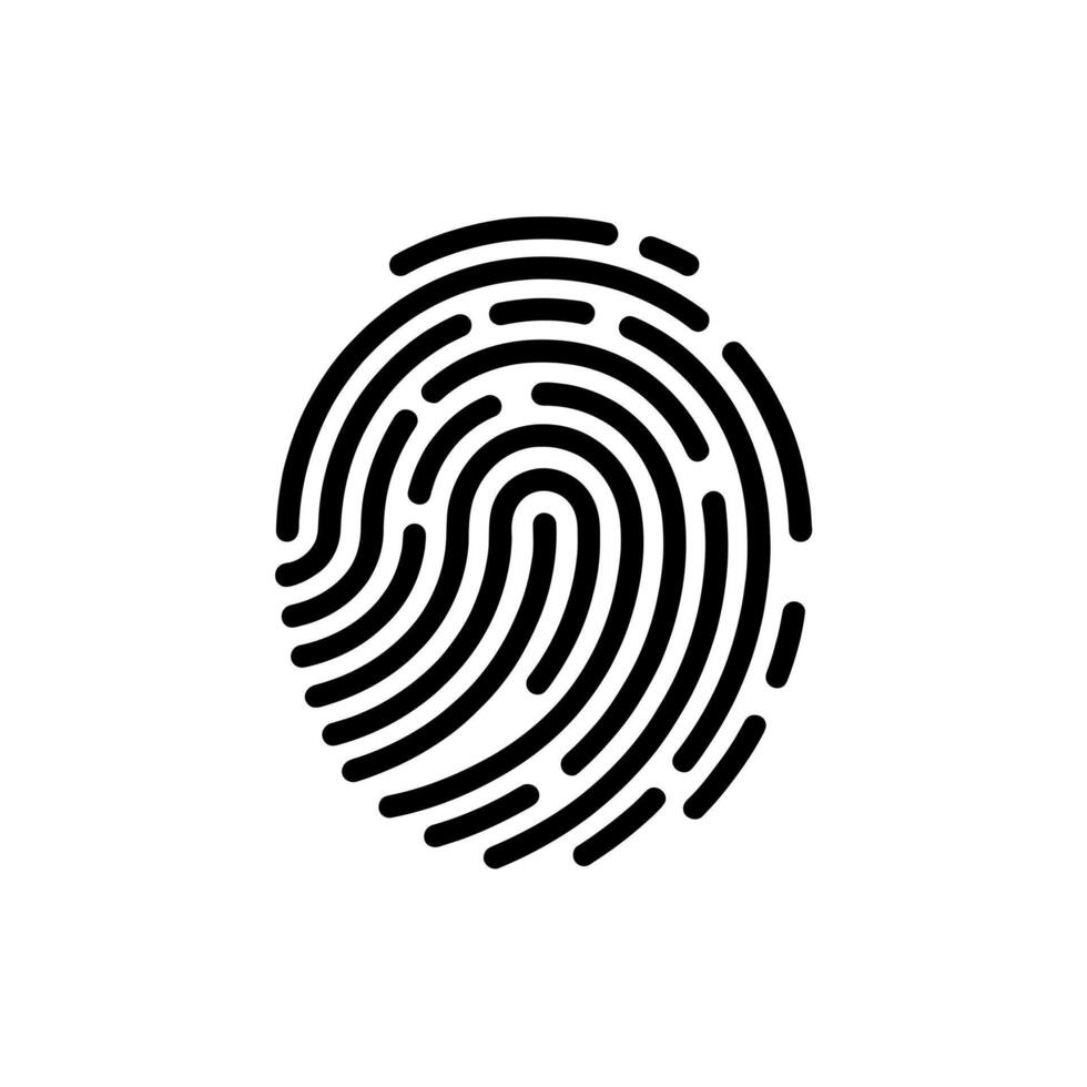 Fingerprint Identification Unique Personal Mark Human Security Criminal Investigation Law Enforcement Data Protection vector