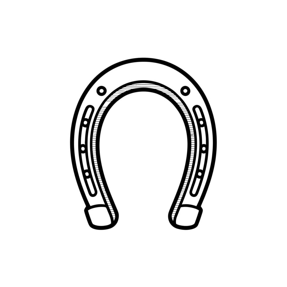 Simple line drawing of a horse shoe vector