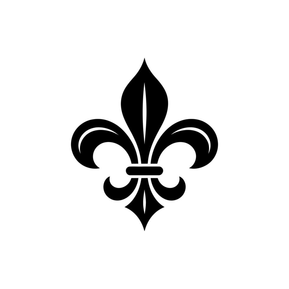 Simple black and white fleur de lis symbol vector