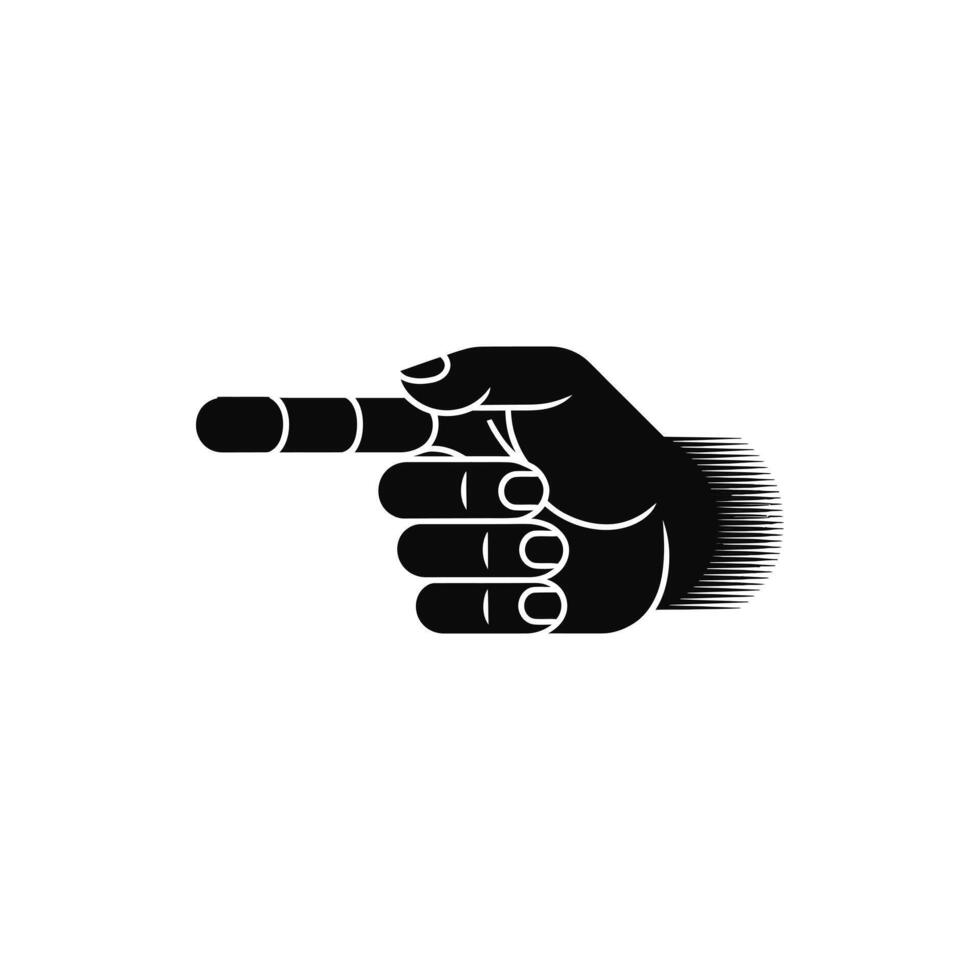 An authoritative hand gesture pointing towards new opportunities or the next level flat on vector