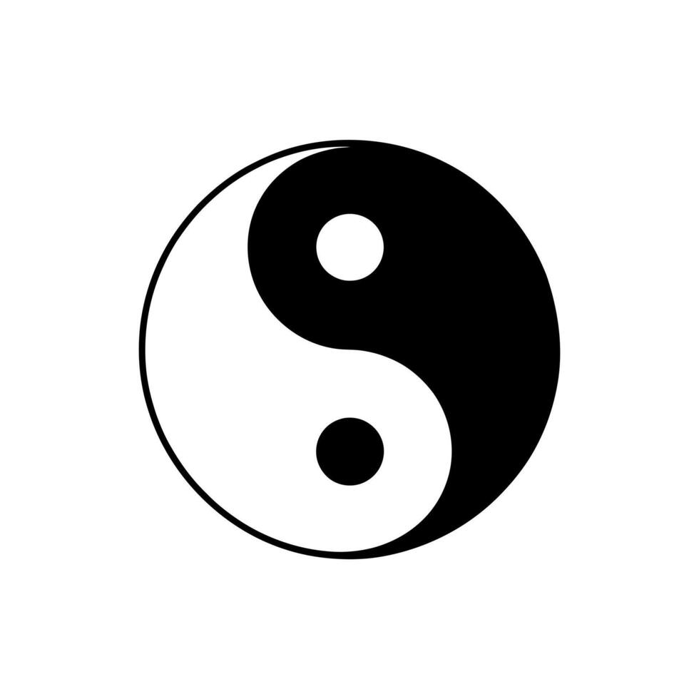 Yin and Yang Symbol Depicting Balance and Harmony with Interconnectedness and Interdependence of Opposite Forces vector