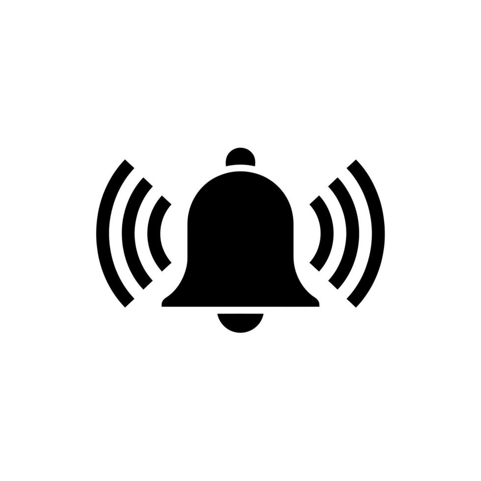 Ringing Bell Icon for Notifications and Alerts Emitting Sound Waves Symbolizing Announcement Reminder or Attention Signal vector