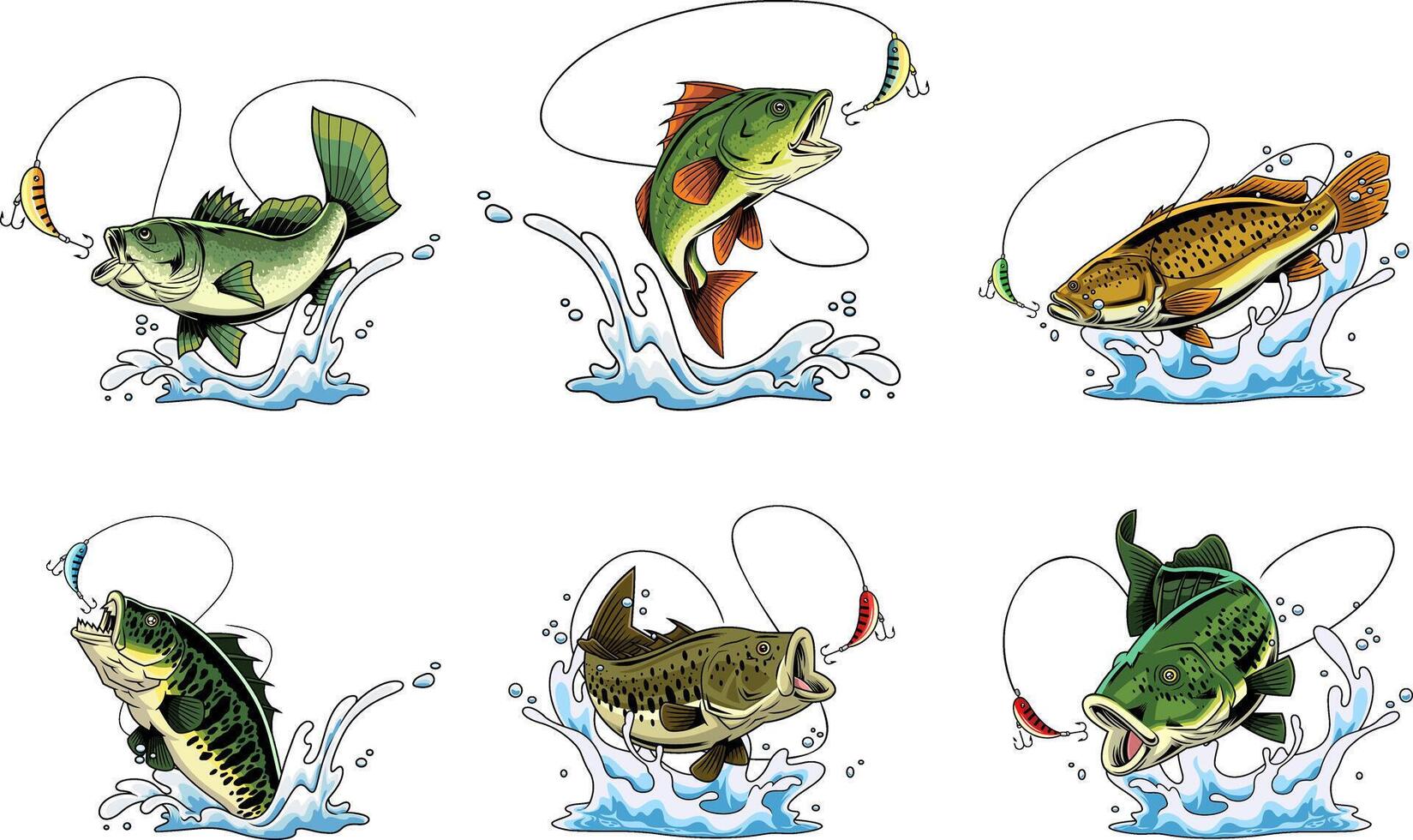 fish jumping out of water vector
