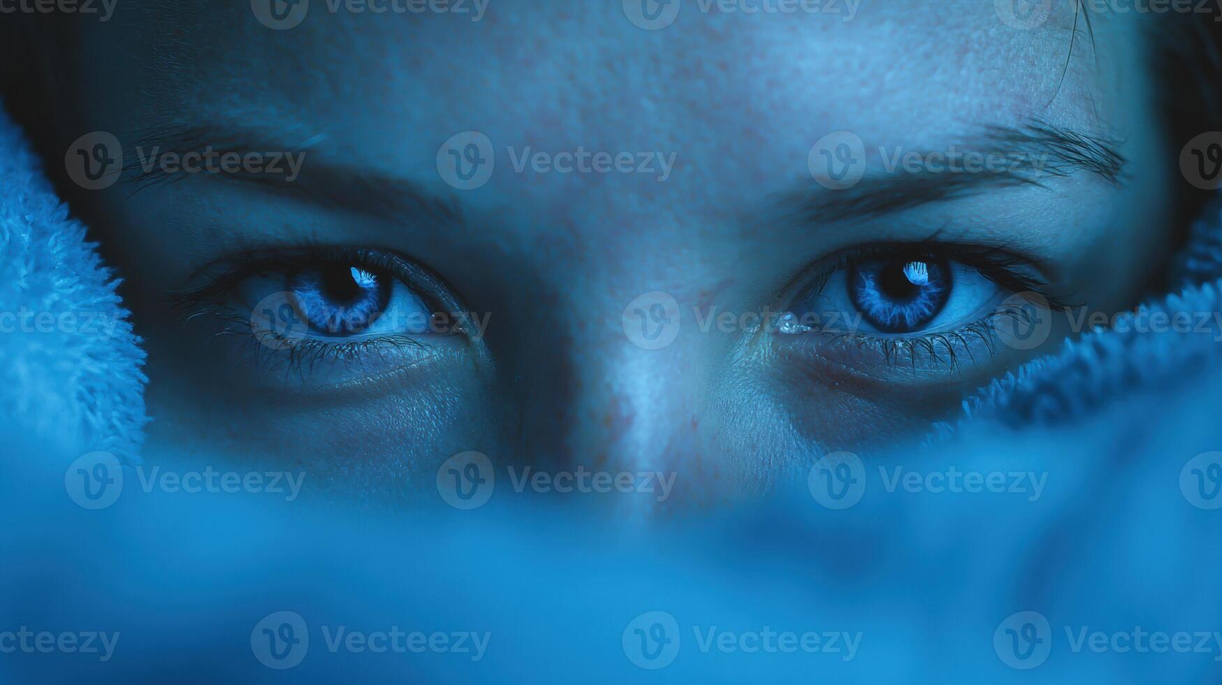 Twitching Eyes Reveal Insomnia Under Soft Blue Light photo