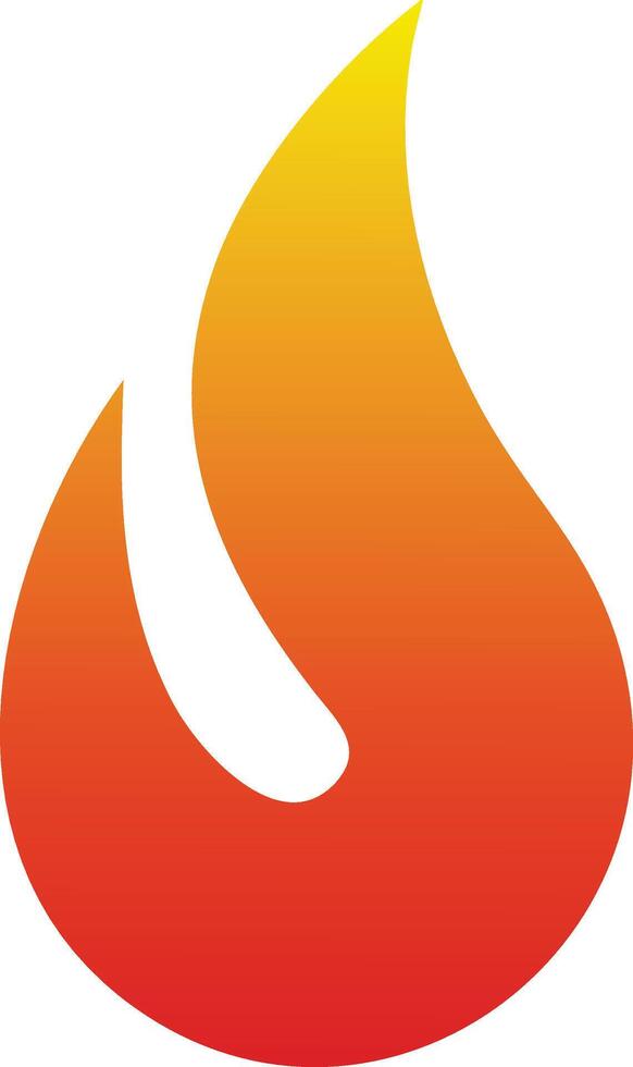 Fire flame icon in gradient orange and yellow colors for energy and heat concept design illustration vector