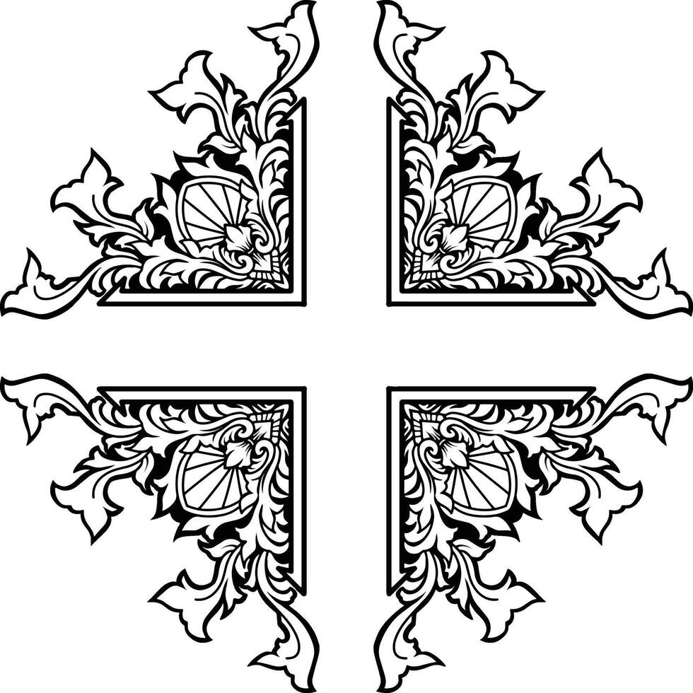 A cross with ornamental design vector