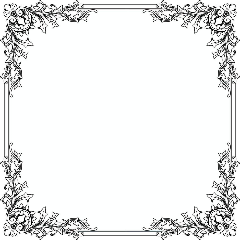 An ornate frame with a floral design vector