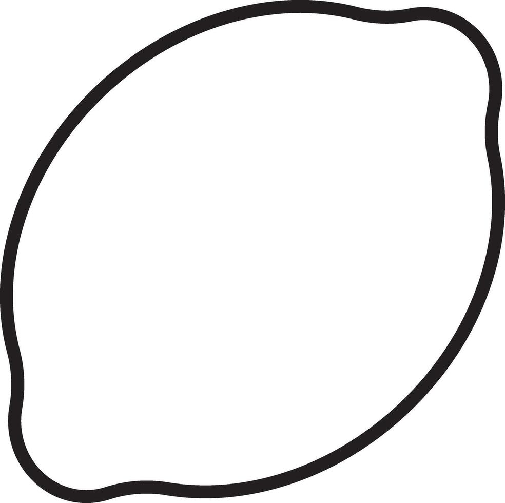 A lemon slice is shown in a black and white drawing vector