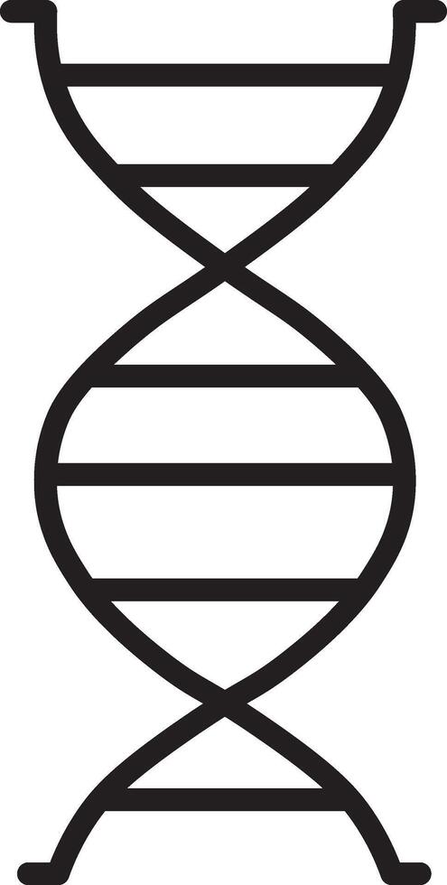 DNA double helix black outline simple design isolated on transparency background symbolizing genetics biology science and molecular structure vector