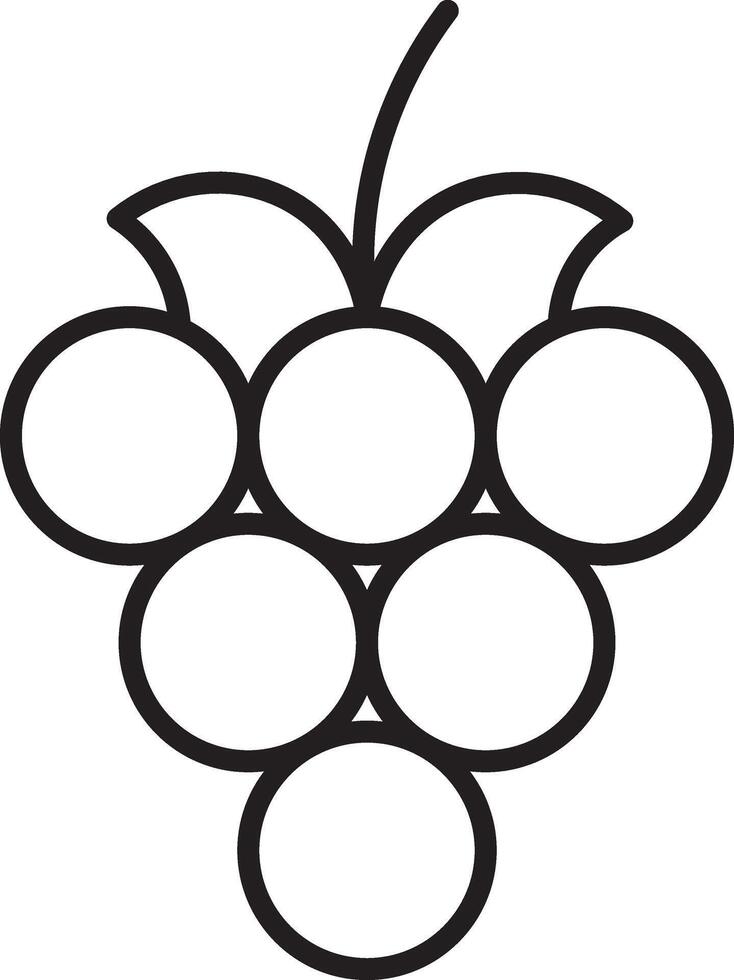 A black and white drawing of grapes vector