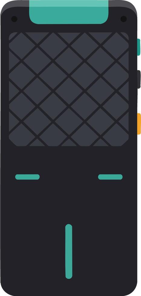 Portable voice recorder device with black and teal design for audio capture and sound recording technology illustration vector