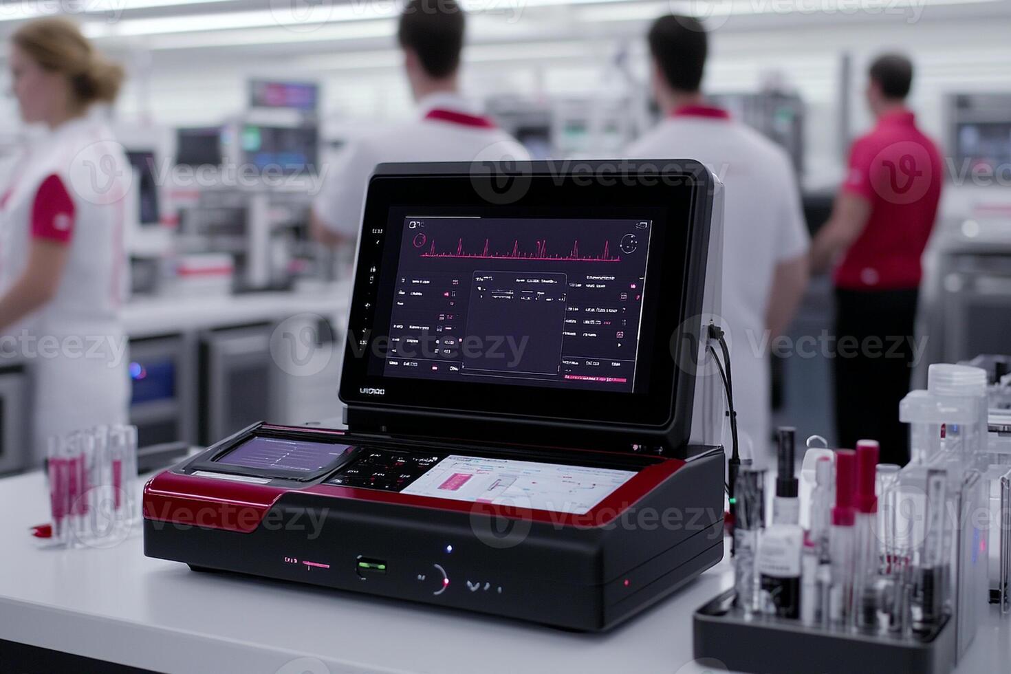 A medical device is being used in a laboratory photo