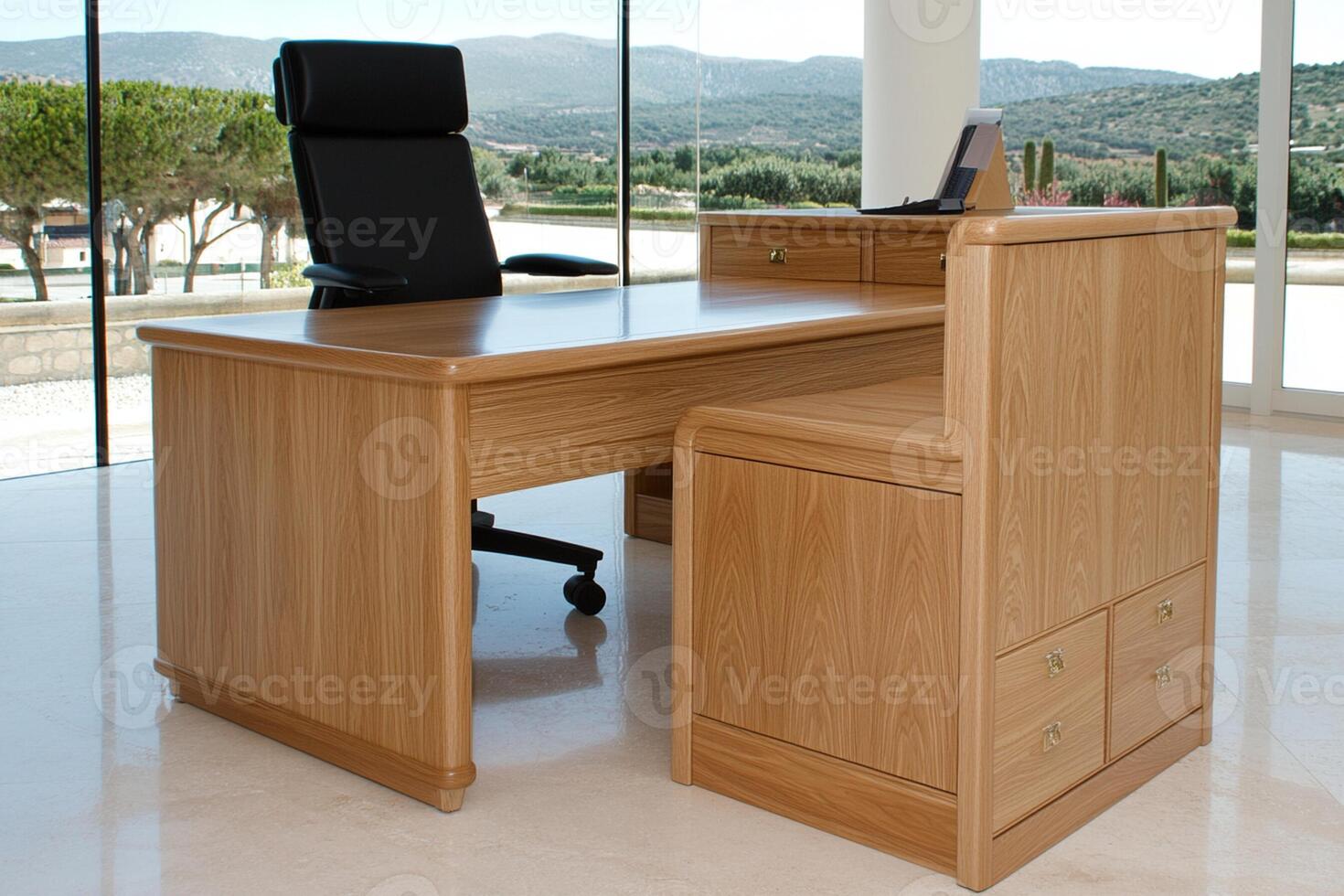 A wooden desk photo