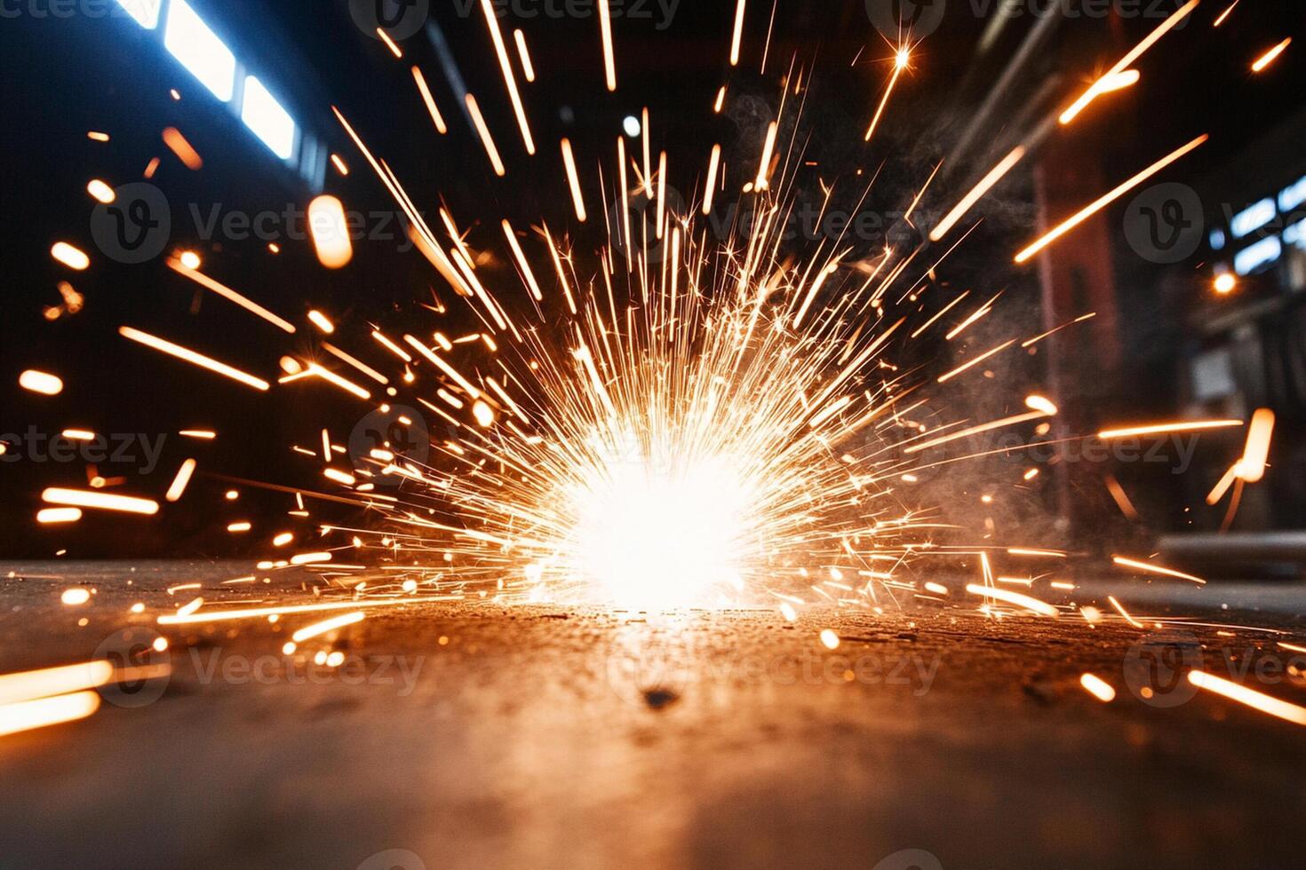 A close up of sparks coming from a metal object photo