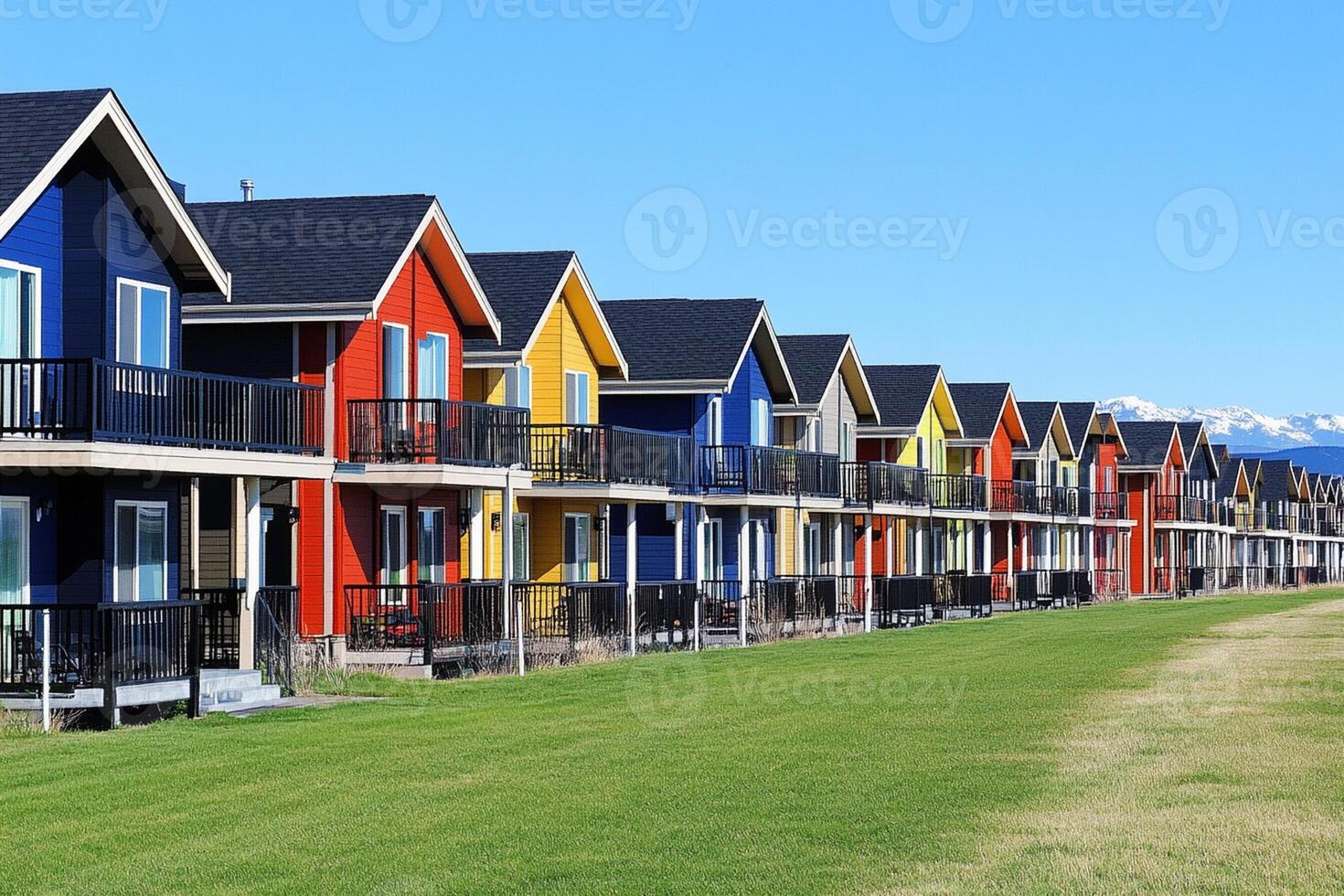A row of colorful houses photo