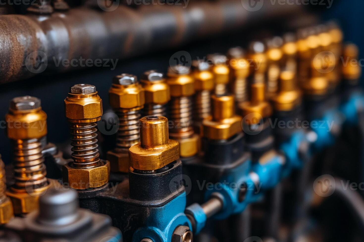 A close up of a machine with many valves photo