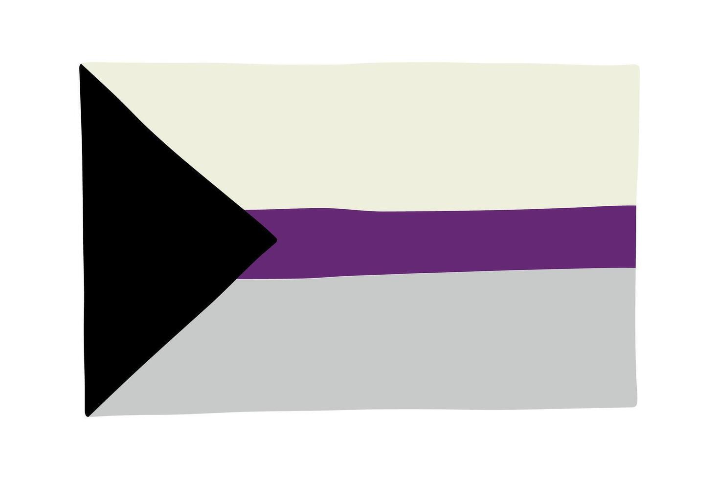 Colorful Demisexual pride flag Happy pride day LGBTQ community Pride Month hand drawn doodle for posters, stickers, logo, cards vector