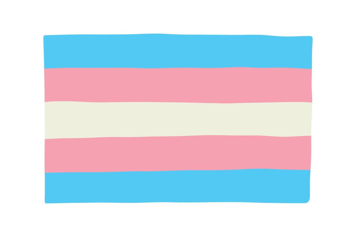 Colorful Transgender pride flag Happy pride day LGBTQ community Pride Month hand drawn doodle for posters, stickers, logo, cards vector
