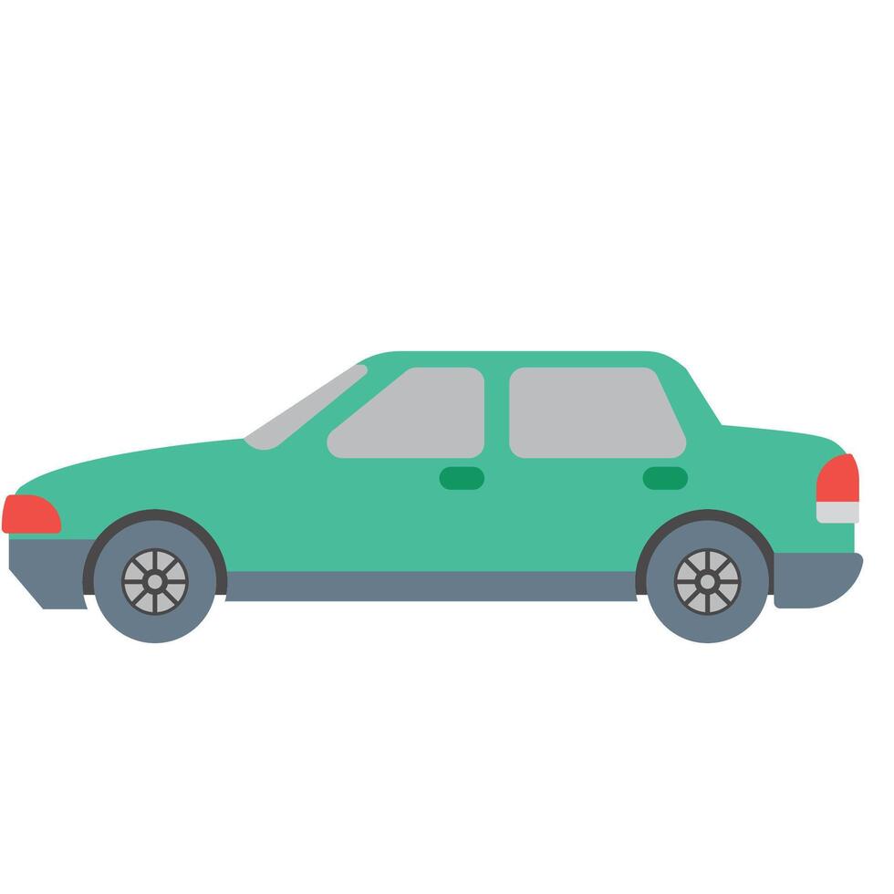 a green car on a white background vector