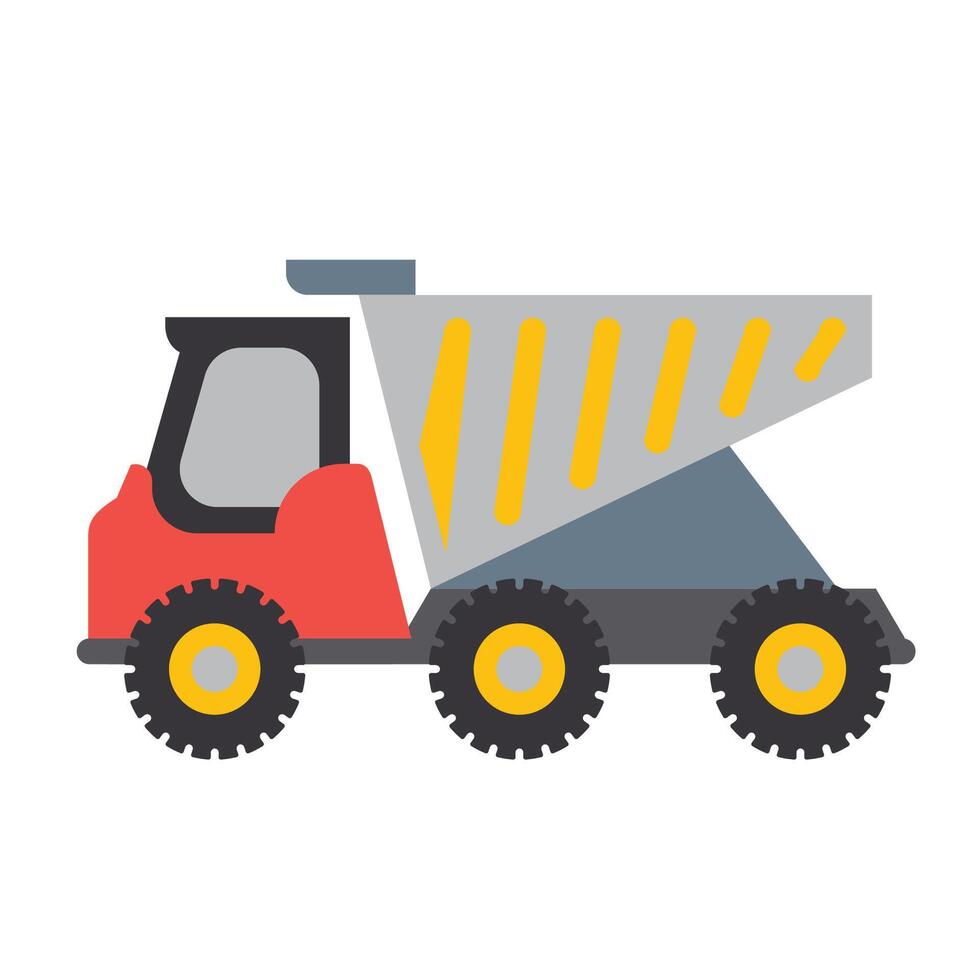 a dump truck with a yellow stripe on the side vector