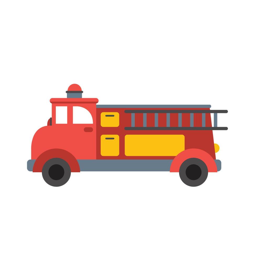 fire truck flat design illustration vector