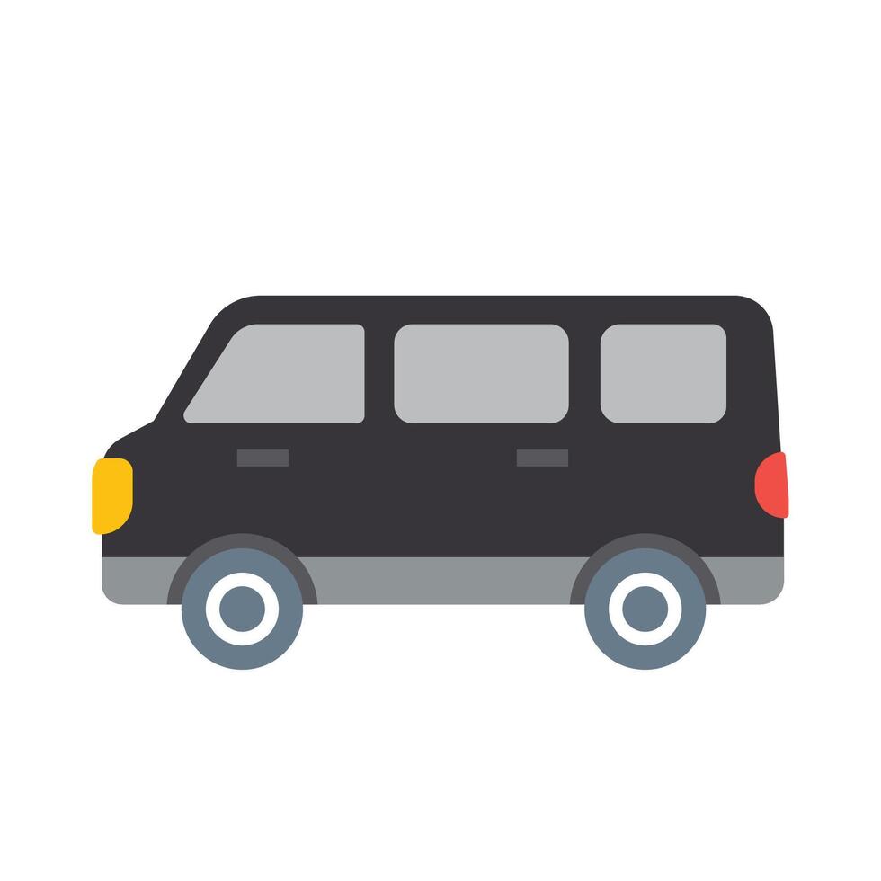 a black van icon on a white background vector
