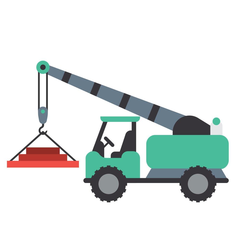 a crane is lifting a large object vector