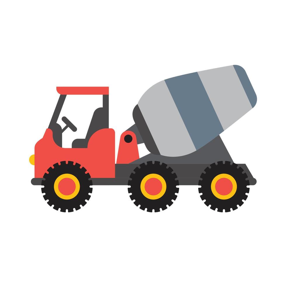 concrete mixer truck illustration vector
