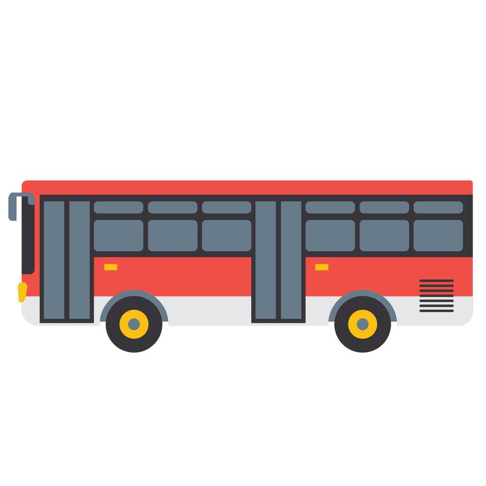a red and white bus on a white background vector