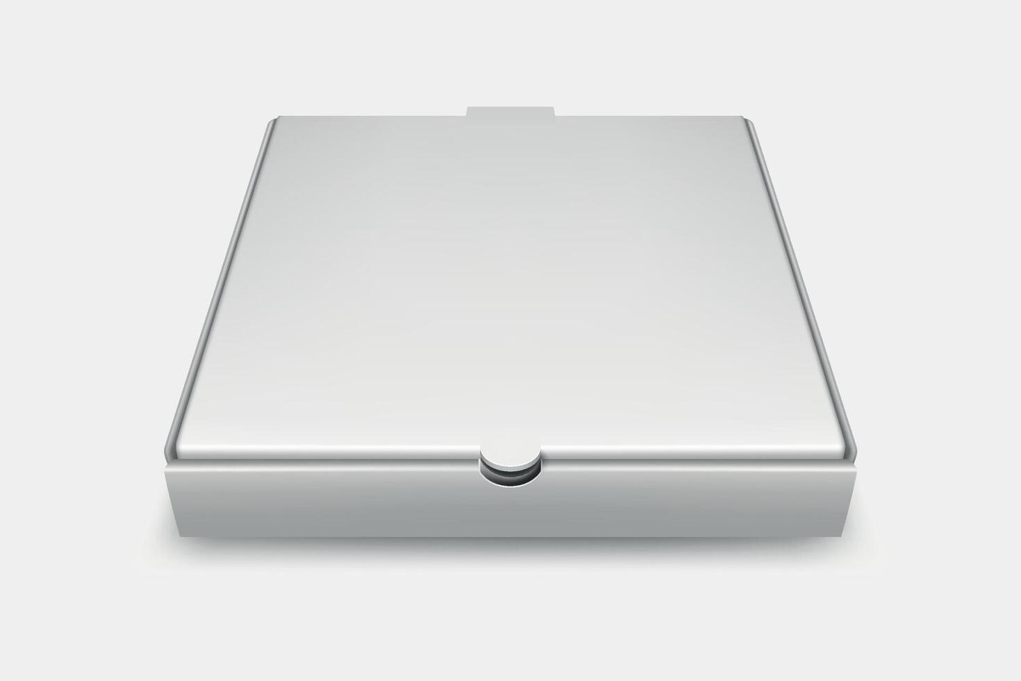 Silver pizza box design vector