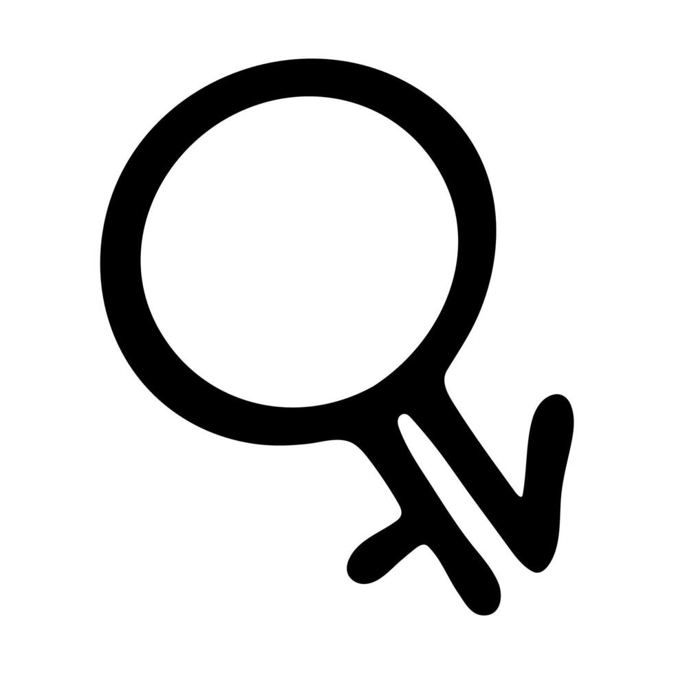 two Hand drawn intergender gender identity icon Symbol used to represent sex and gender vector
