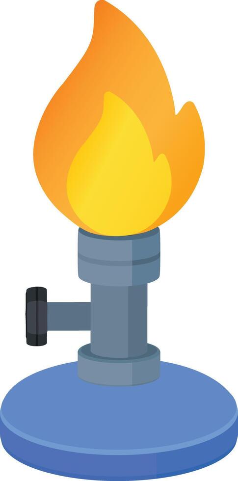 Bunsen Burner with Flame Icon vector