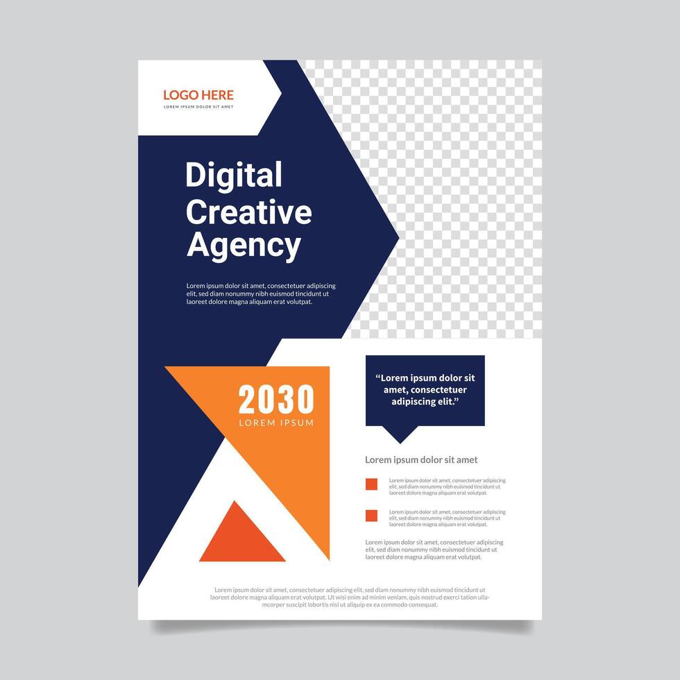 Flyer business template for annual report and brochure company vector