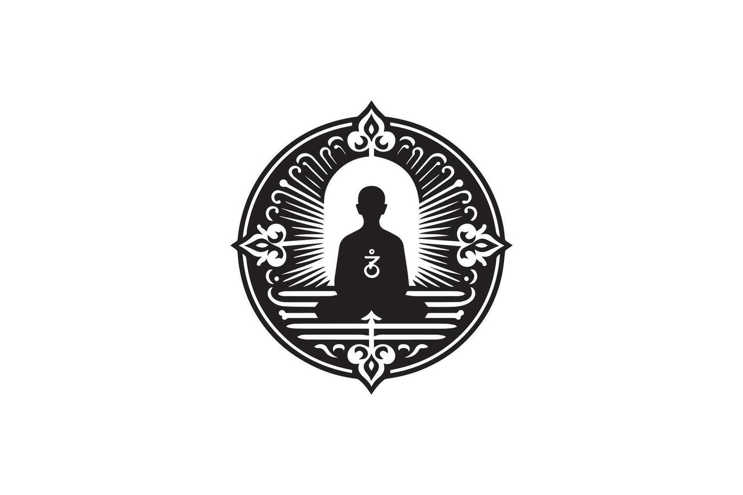 The logo for the buddha meditation center vector
