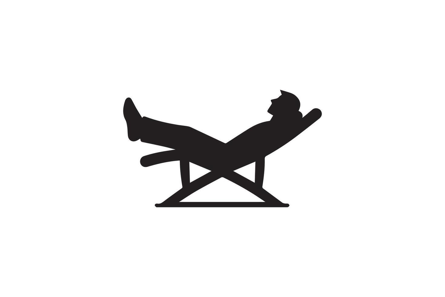 A silhouette of a man sitting in chair vector