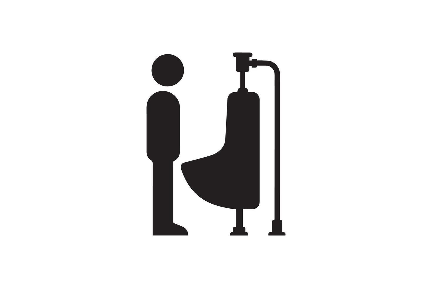 A man is standing next to a toilet vector