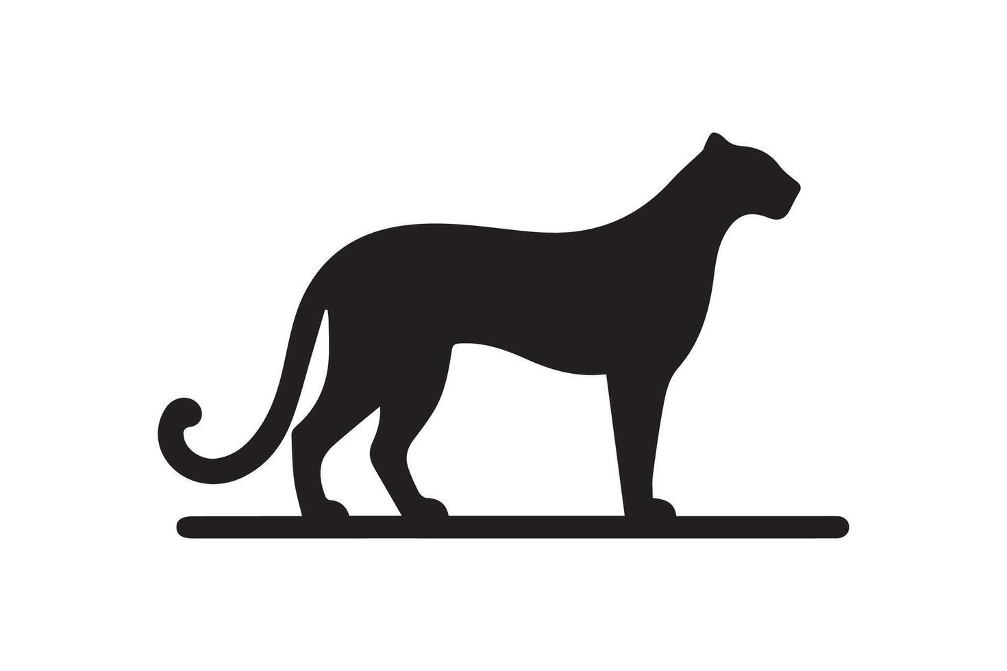 A black silhouette of a cat on a white background vector