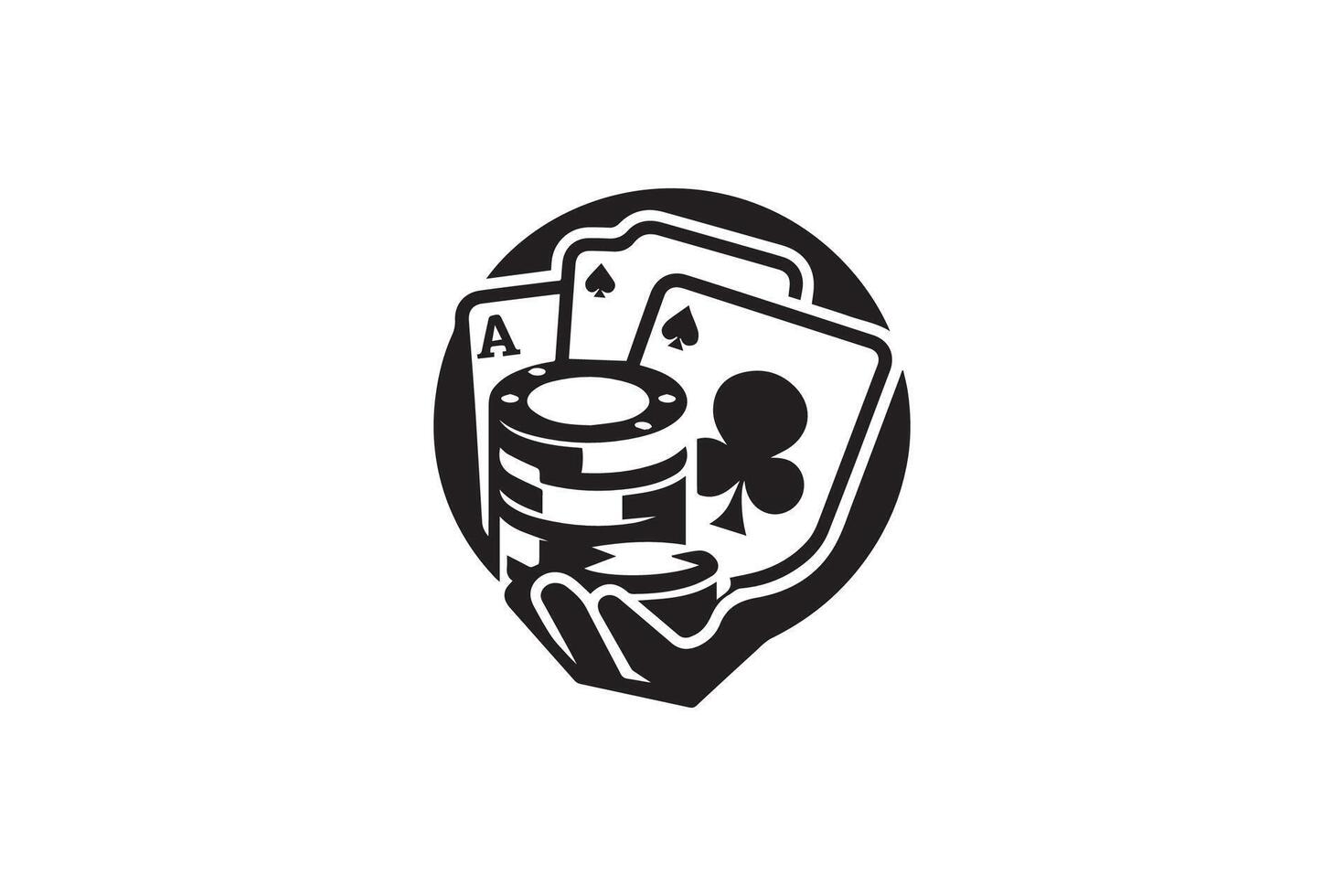 A black and white logo for casino vector